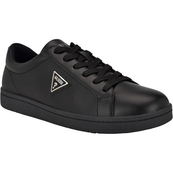 Guess Other - Guess Lacket Mens Black Faux Leather Low Top Sneakers Size 10 M NEW
